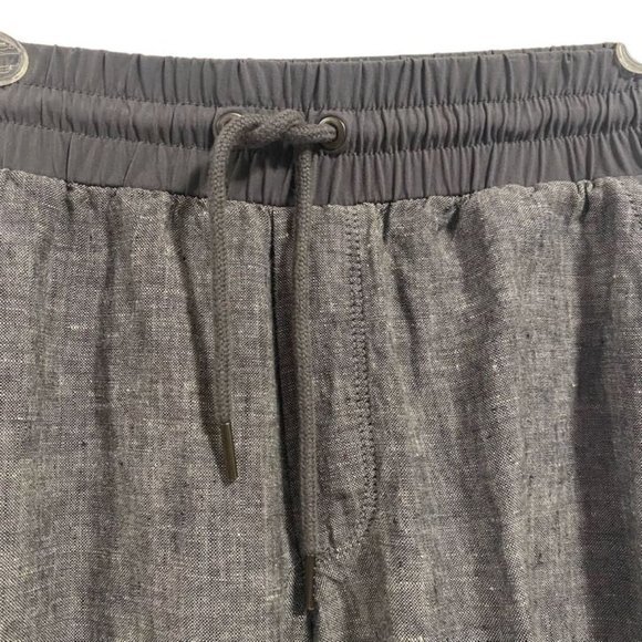 Athleta Drawstring Bali Linen Gray Jogger Ankle Cuff Pants Size 6 - Picture 3 of 10